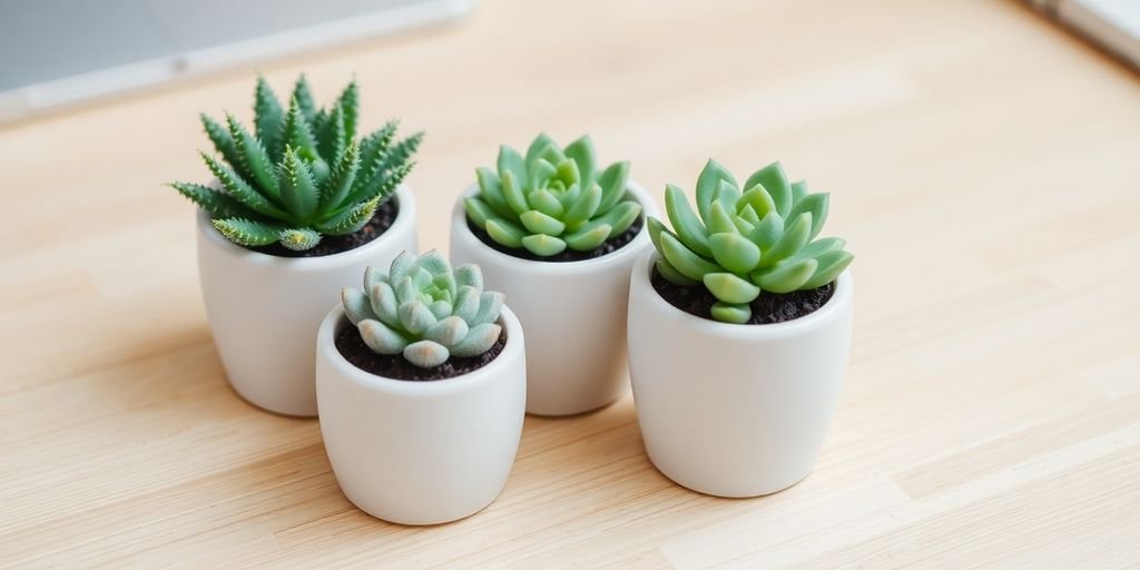 suculentas para una decoración de oficina