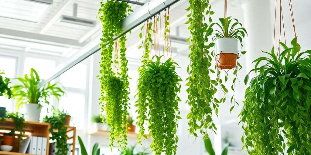 Plantas colgantes para decoración de oficina