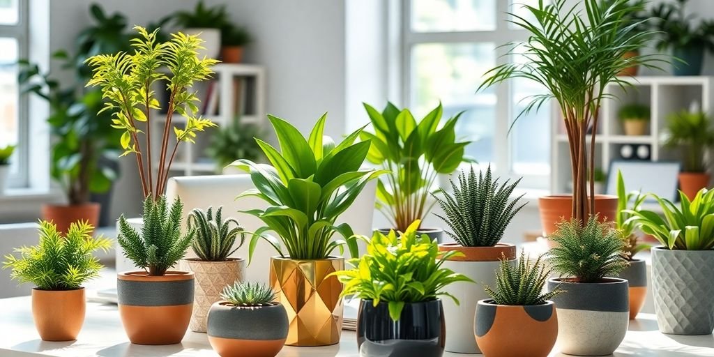 tipos de macetas decorativas para oficina