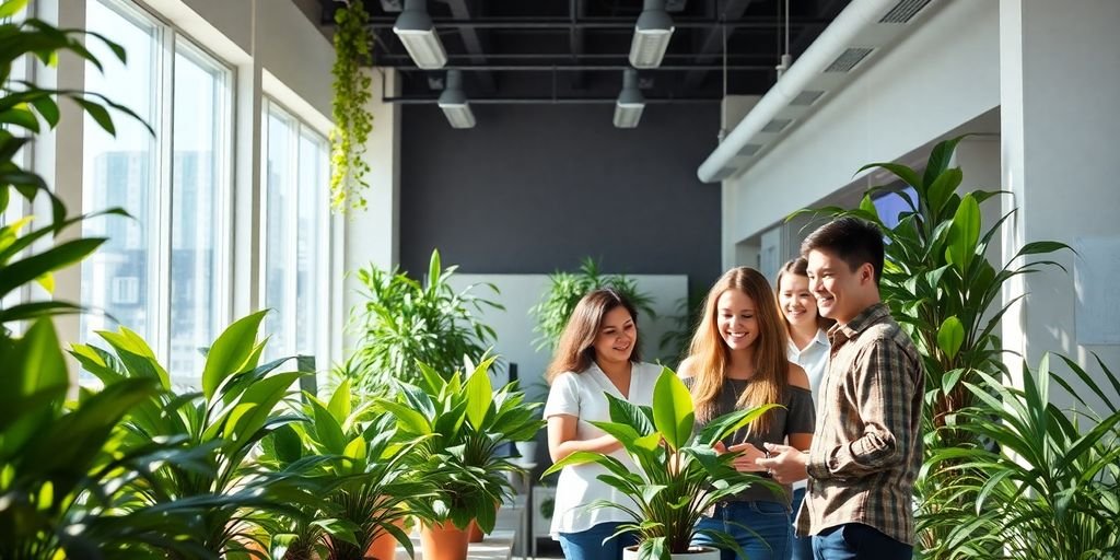 beneficios psicológicos de tener plantas en la oficina