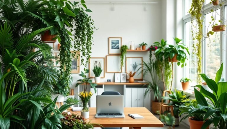 decoración de oficinas con plantas naturales
